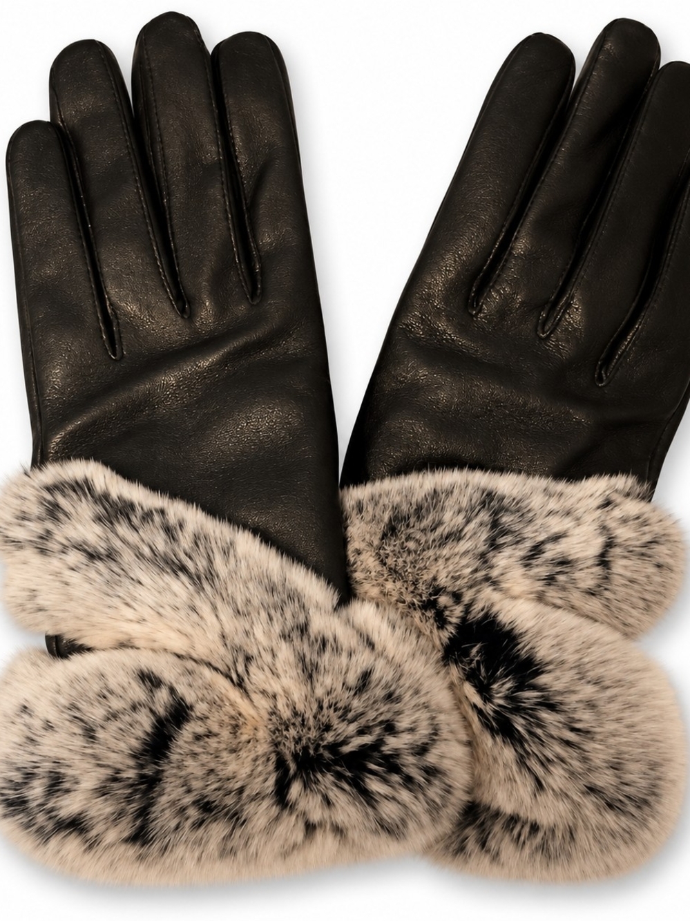 90's Leather Gloves W/ Fur - Women's Size, Small.